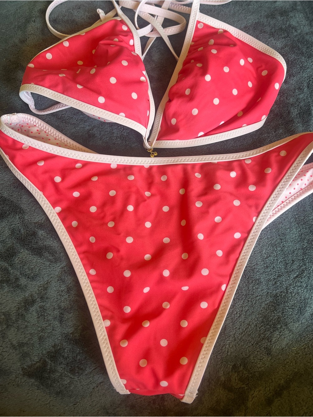 wild fable Pink Polka Dot Girls' Two-Piece Swim Set - Picture 3 of 5